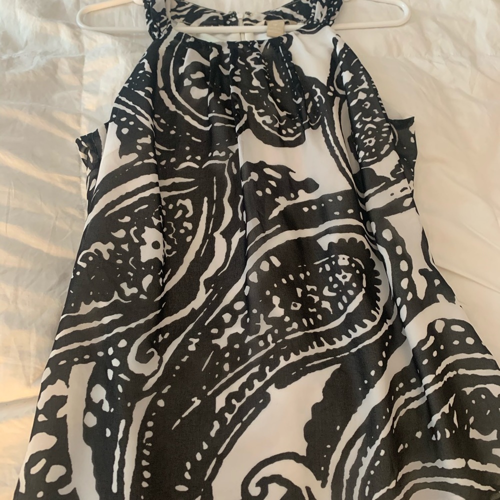 Banana Republic White and Black Blouse Tank